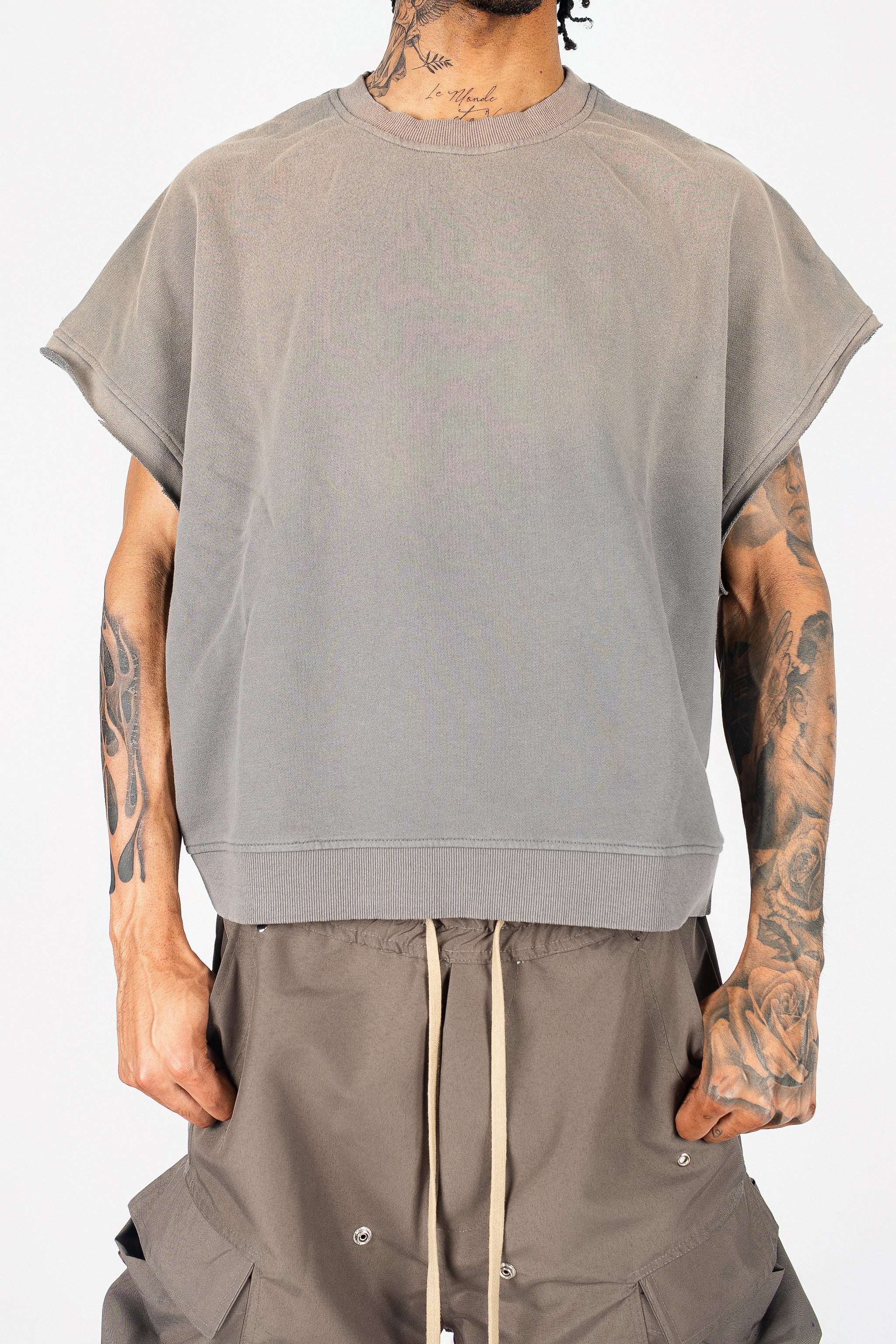 Distressed Cut Off Crewneck - Image 11