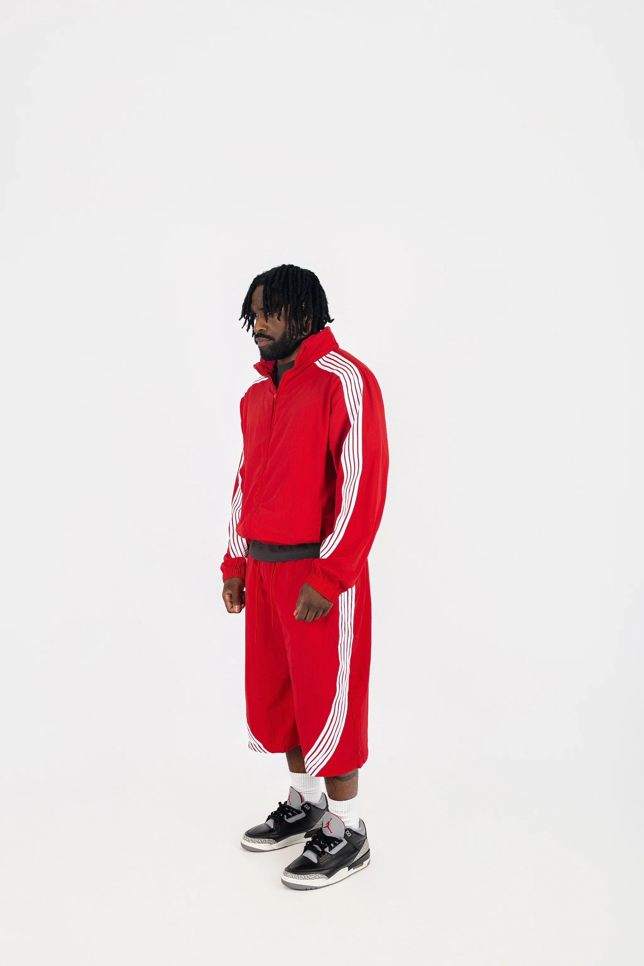 Nylon Racer Windbreaker Jacket and Shorts Set - Image 10