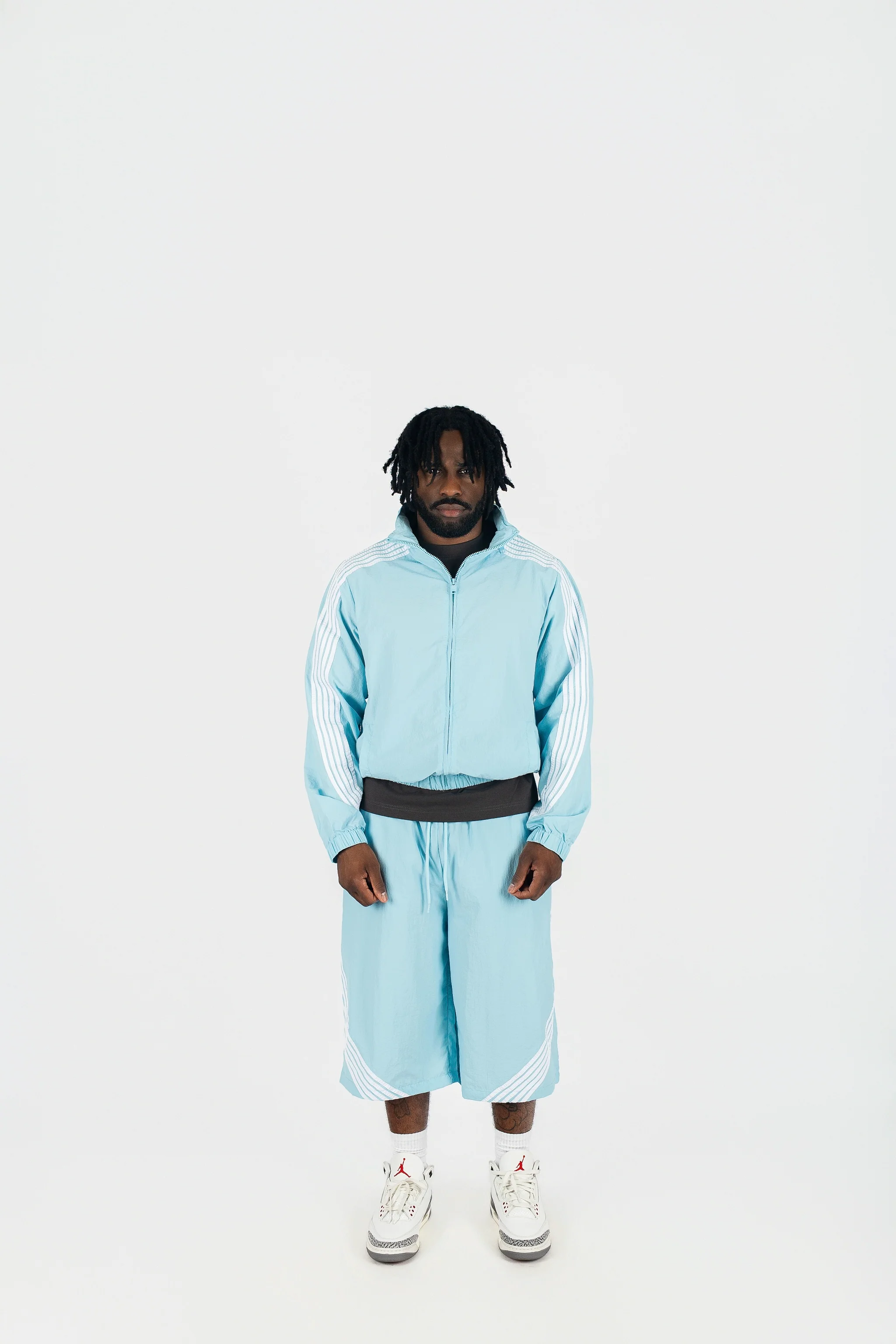 Nylon Racer Windbreaker Jacket and Shorts Set - Image 16