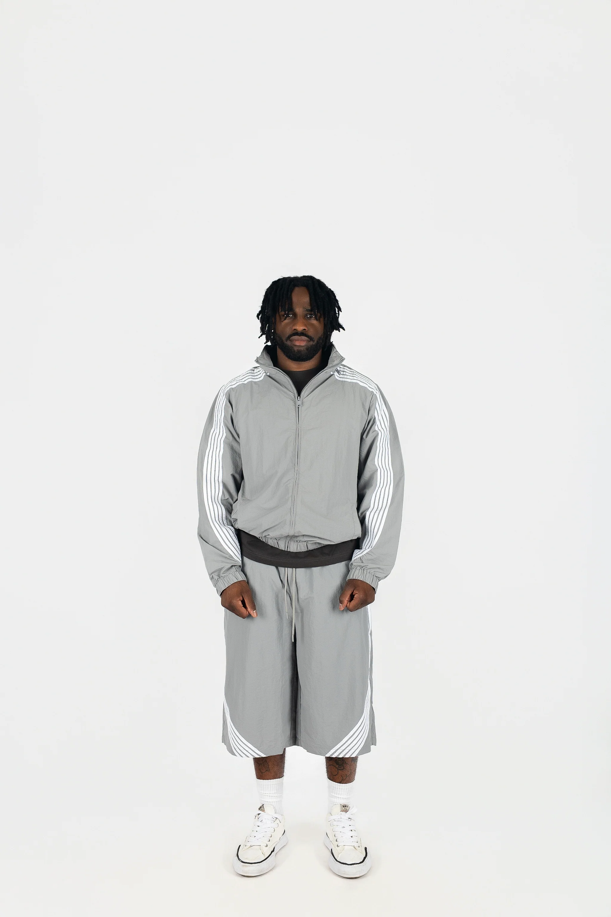 Nylon Racer Windbreaker Jacket and Shorts Set - Image 7