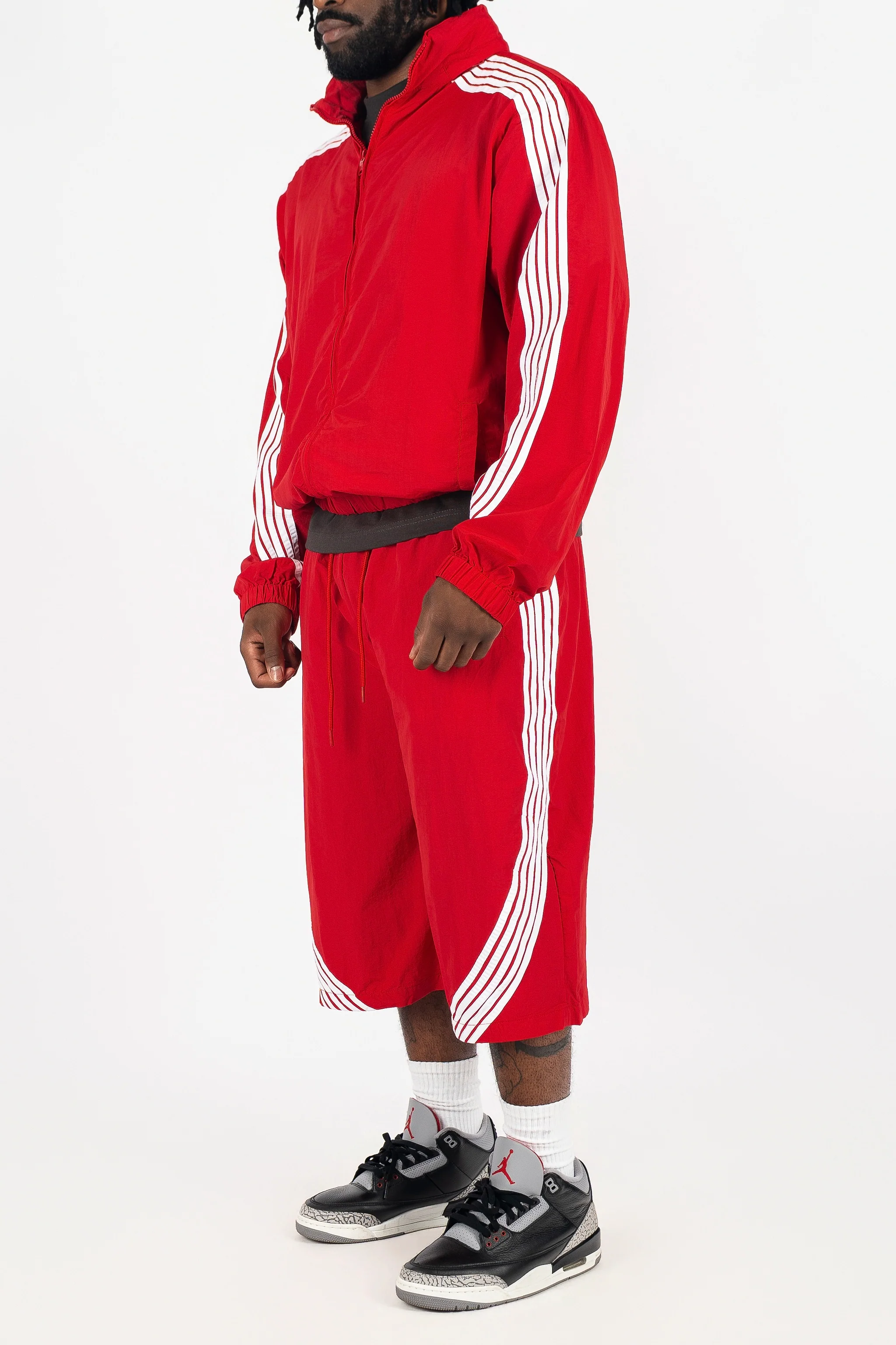 Nylon Racer Windbreaker Jacket and Shorts Set - Image 8