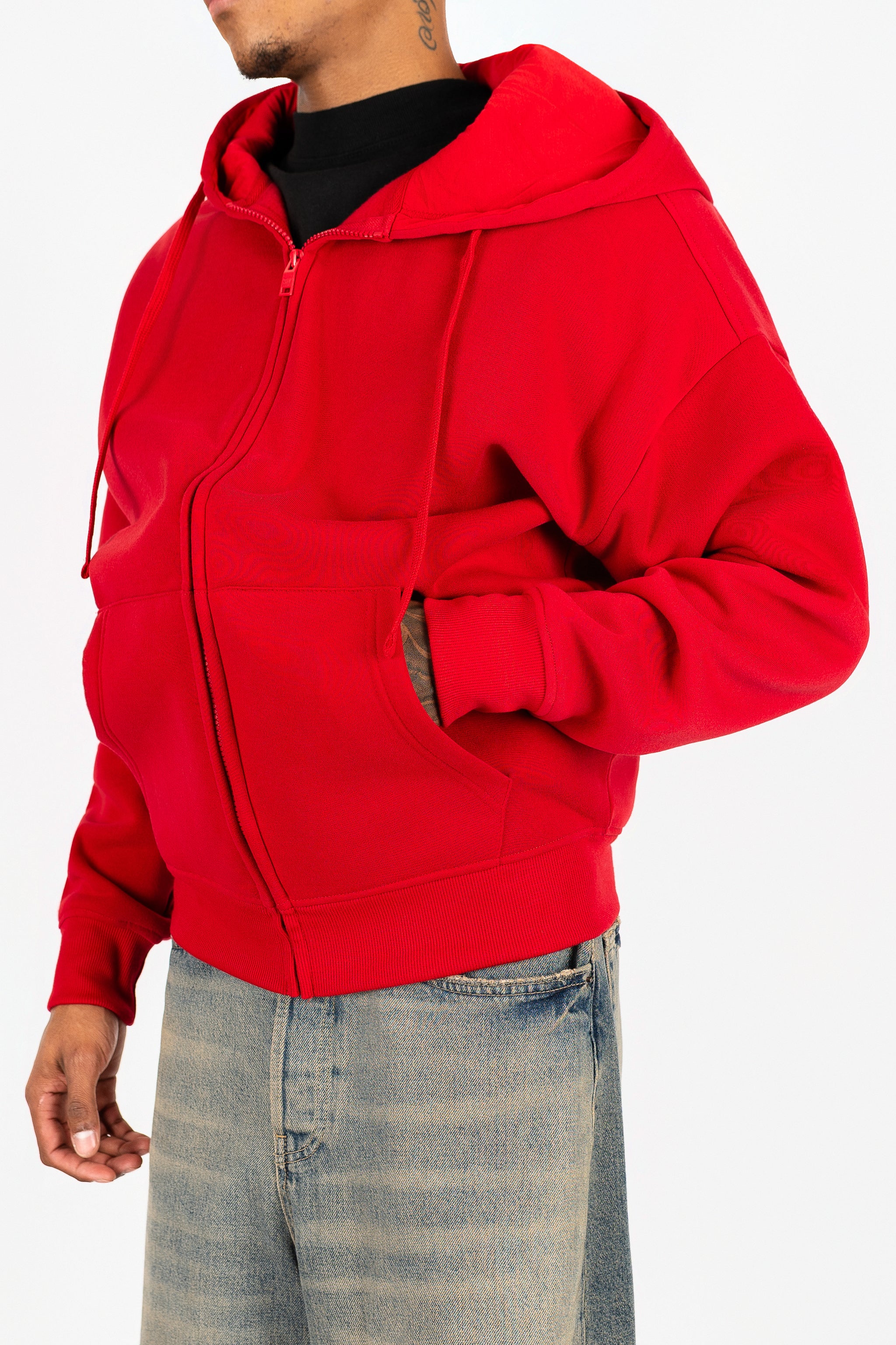 Oversize Drop Shoulder Zip Up Hoodie - Image 10