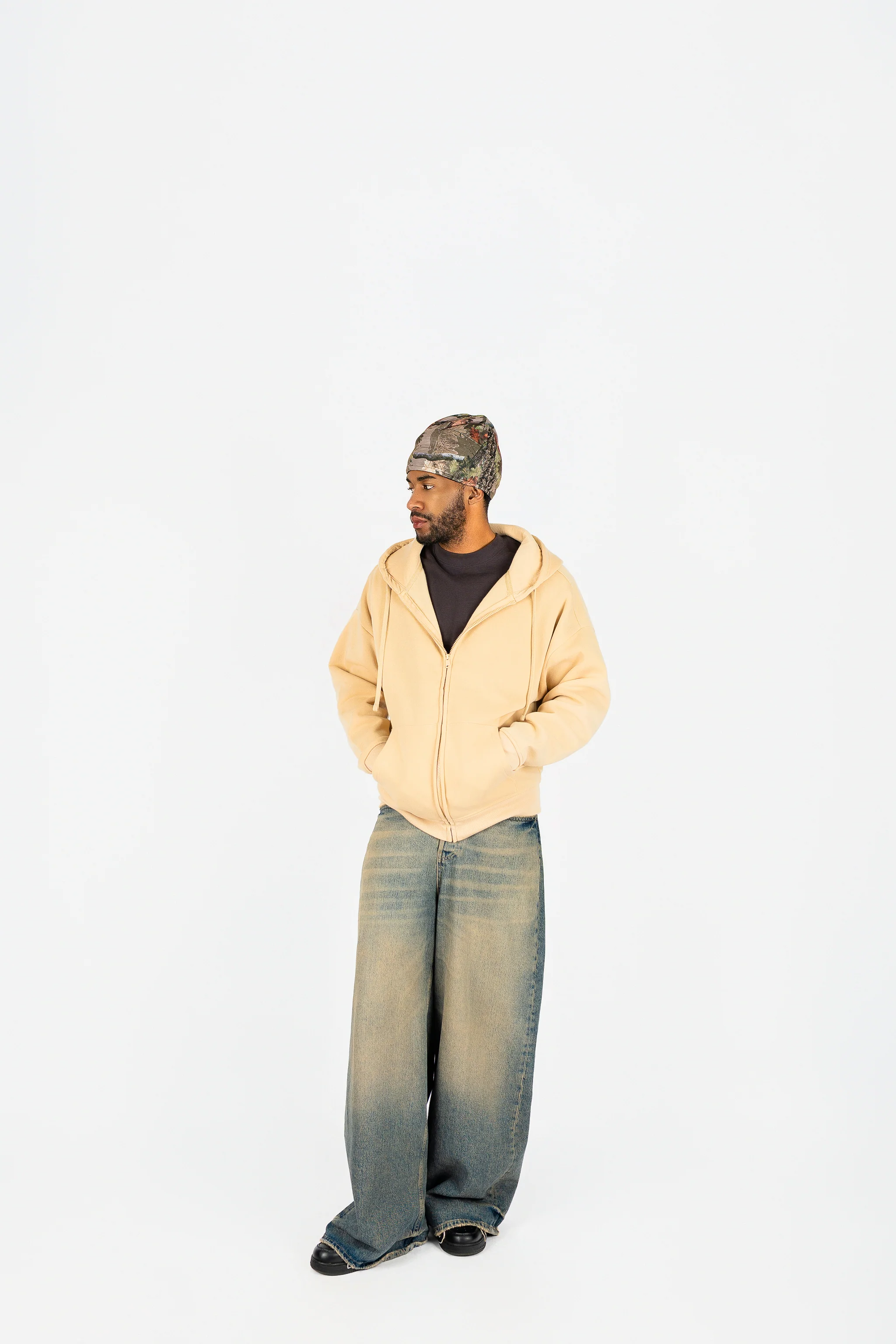 Oversize Drop Shoulder Zip Up Hoodie - Image 15