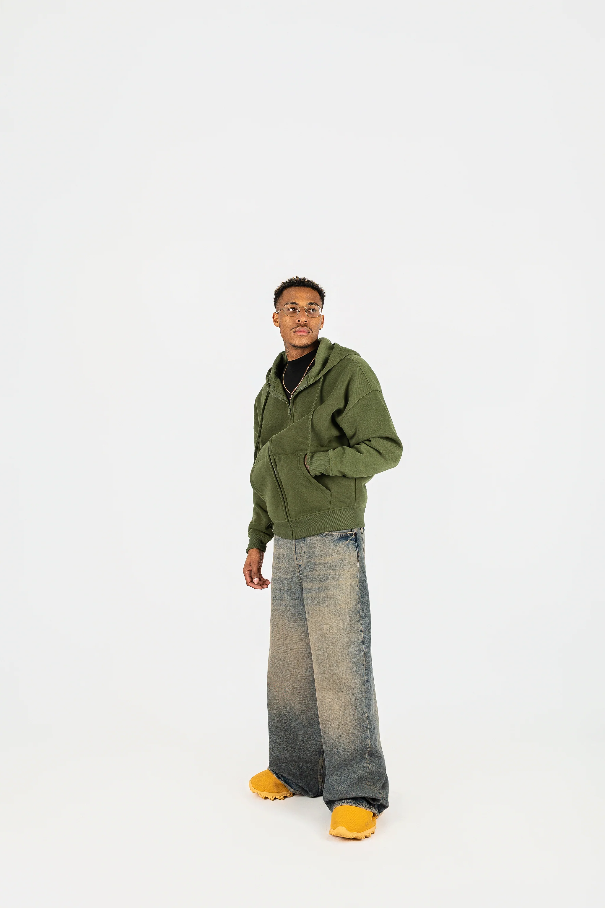 Oversize Drop Shoulder Zip Up Hoodie - Image 5