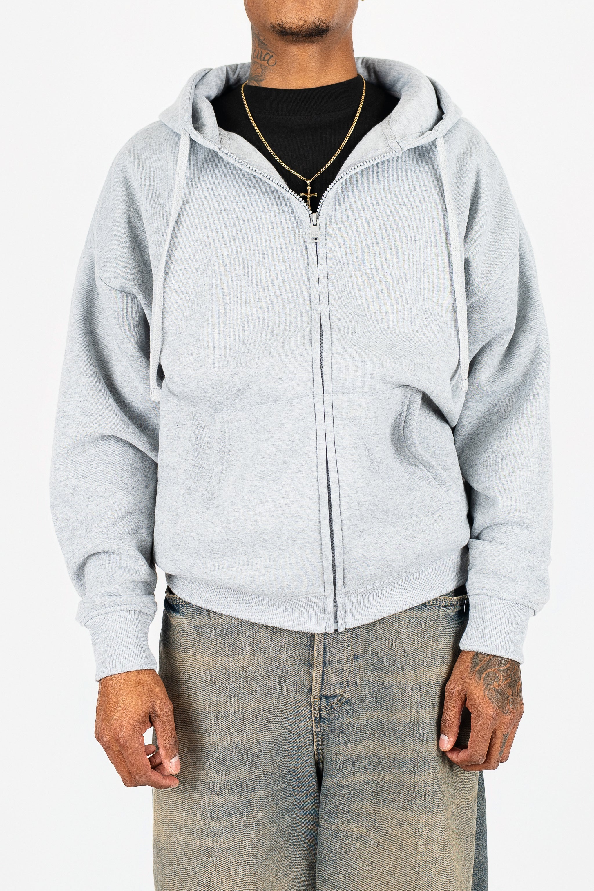 Oversize Drop Shoulder Zip Up Hoodie - Image 6