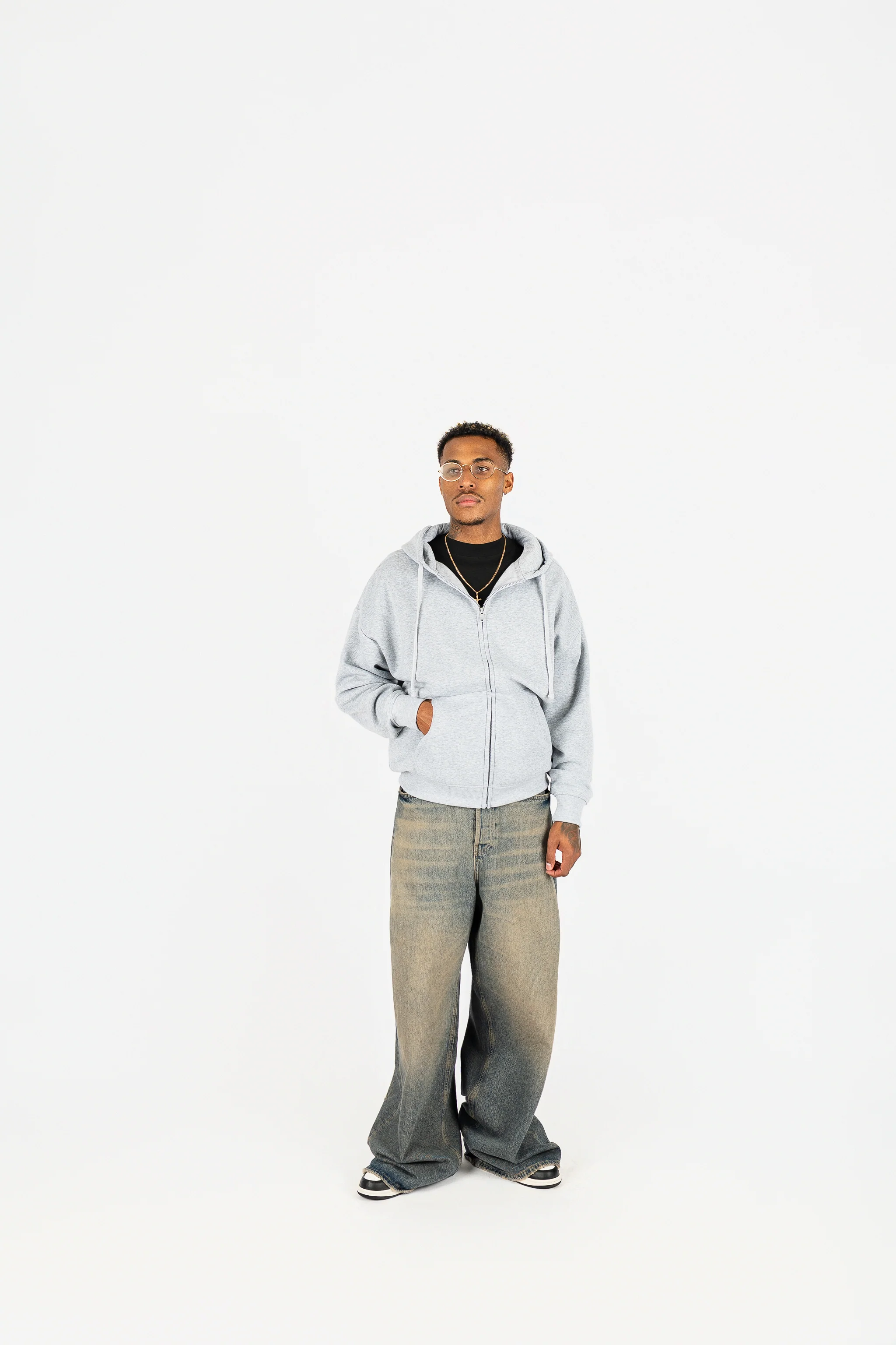 Oversize Drop Shoulder Zip Up Hoodie - Image 7