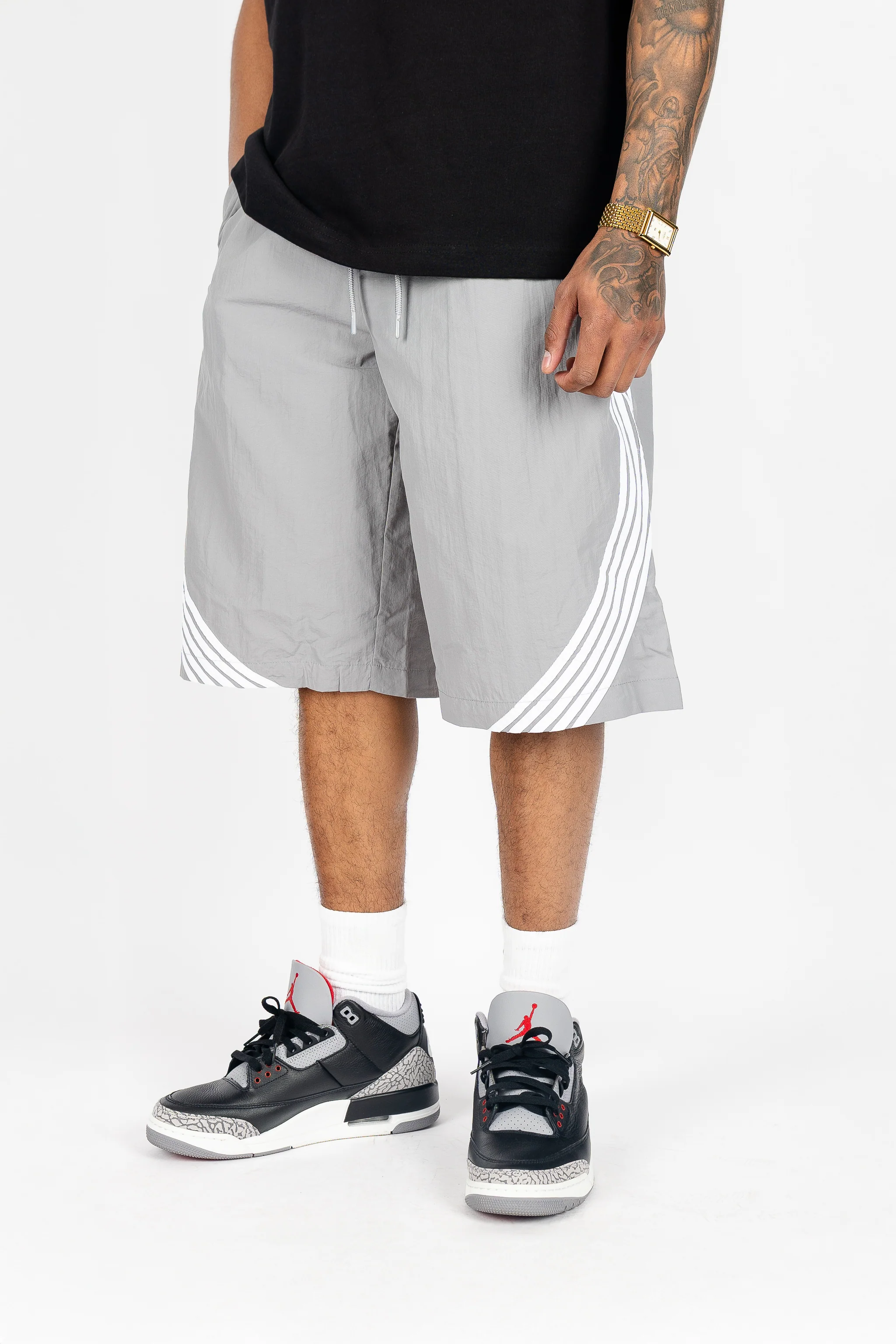 Oversized Nylon Racer Shorts - Image 4