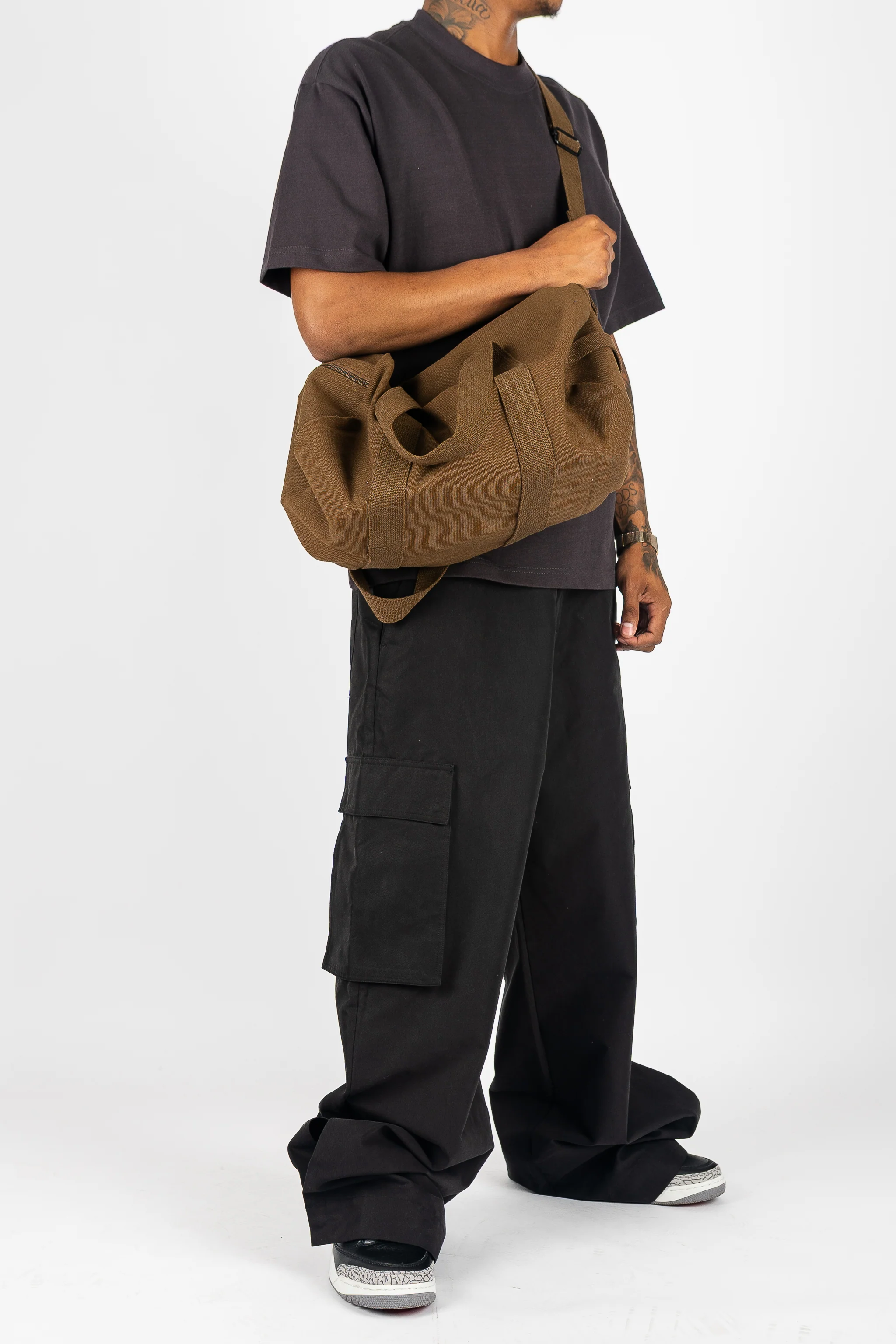 Canvas Shoulder Duffle Bag - Image 11