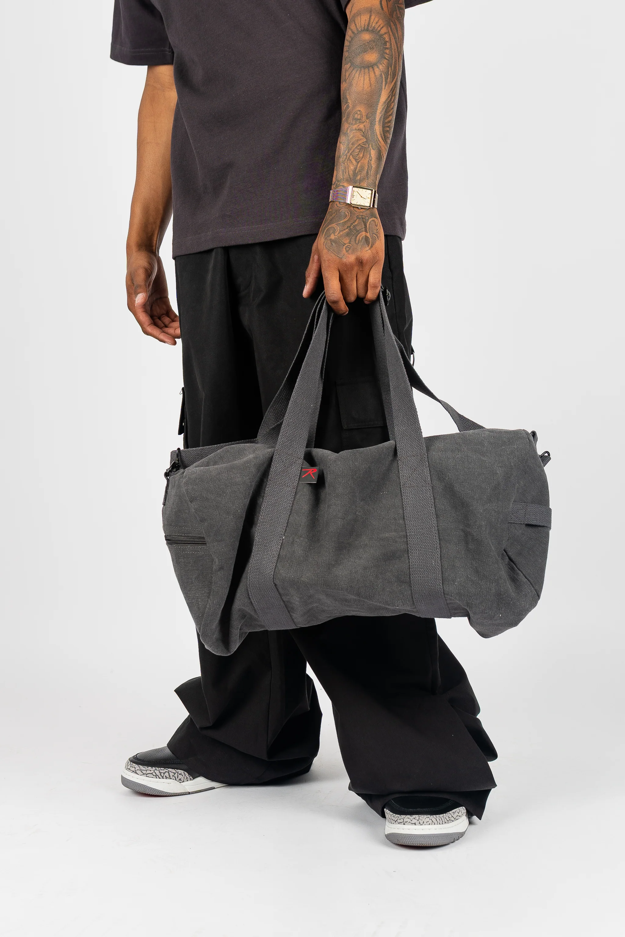 Canvas Shoulder Duffle Bag - Image 6