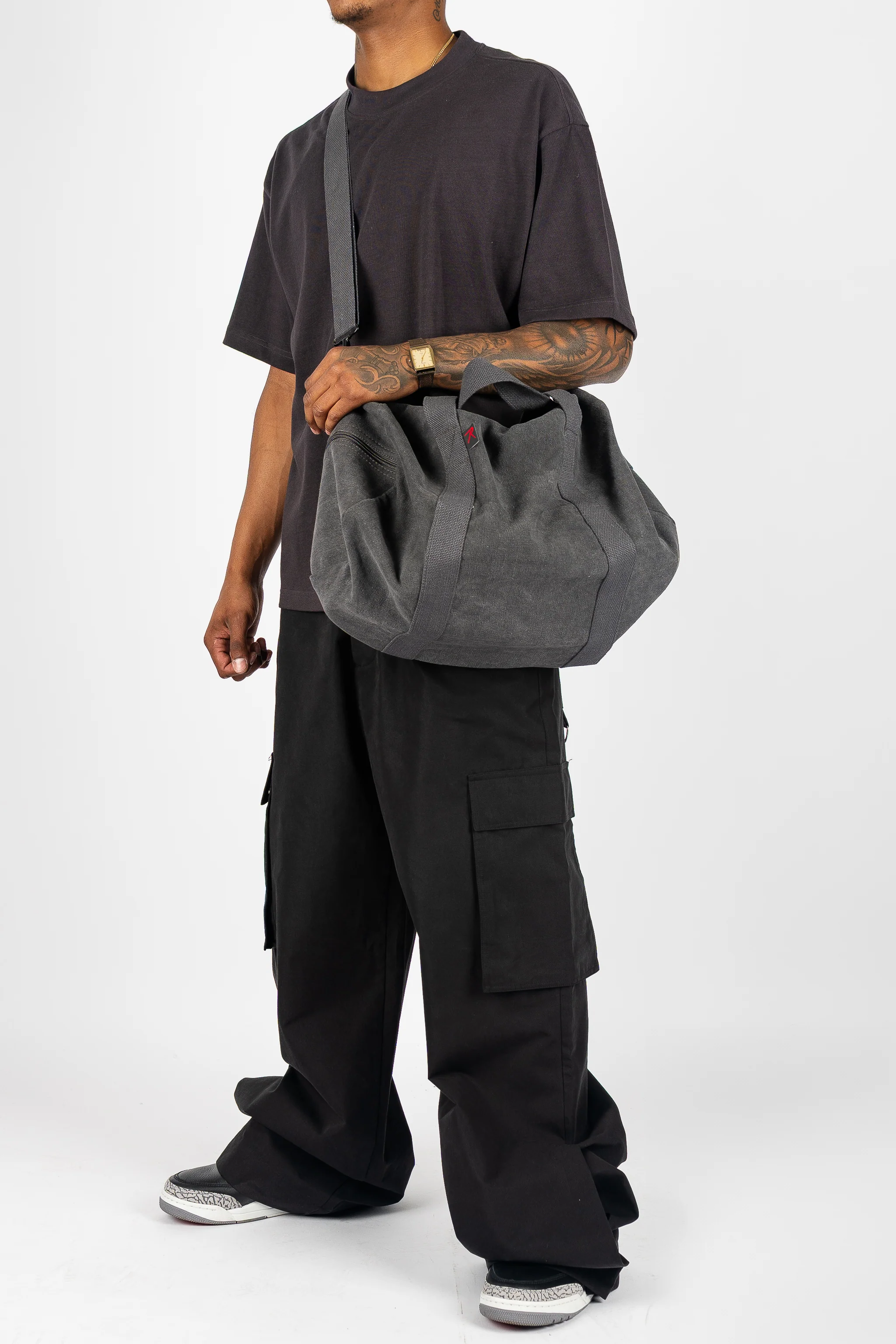 Canvas Shoulder Duffle Bag - Image 7