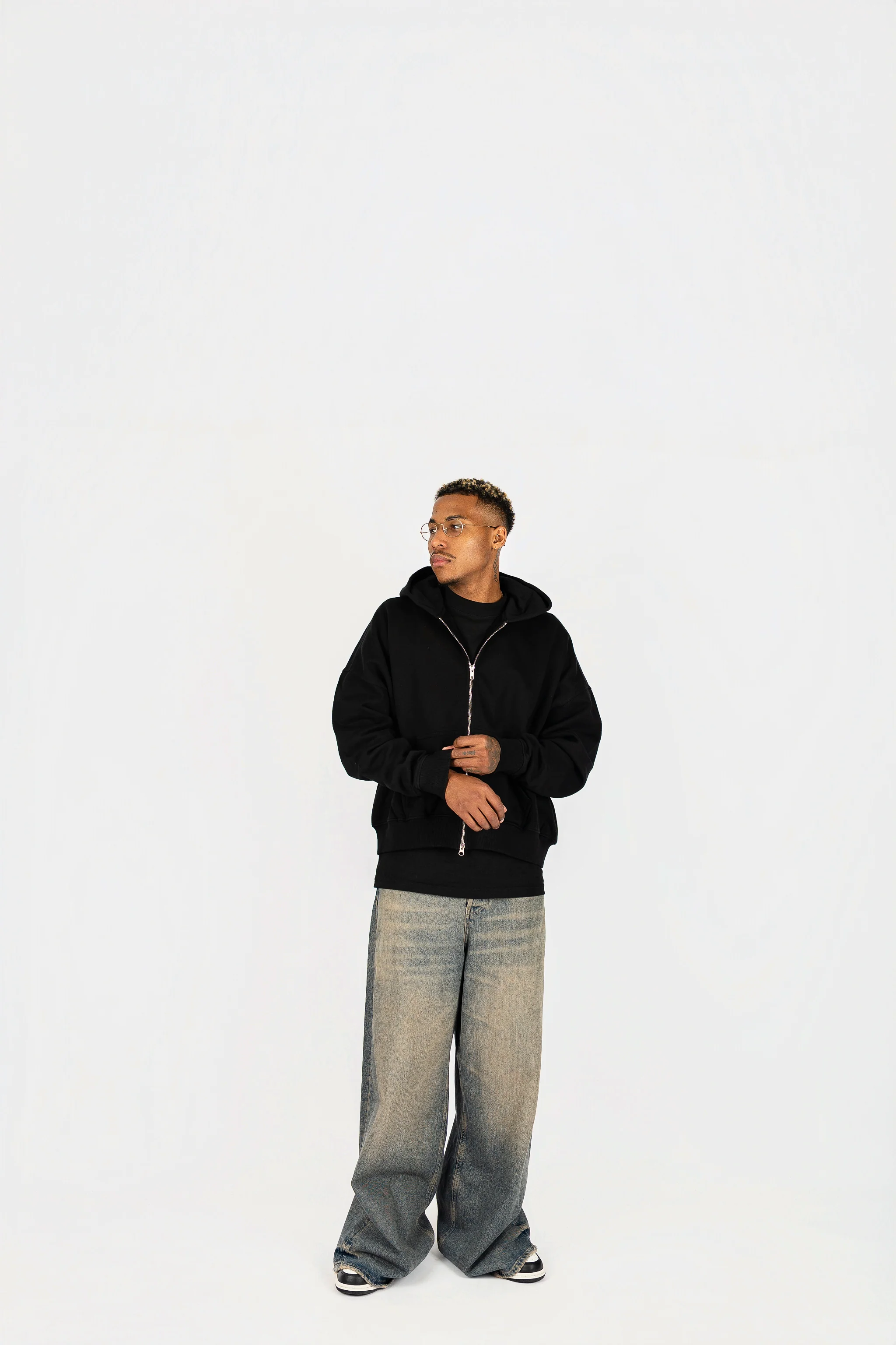 Cropped Double Zip Hoodie - Image 3
