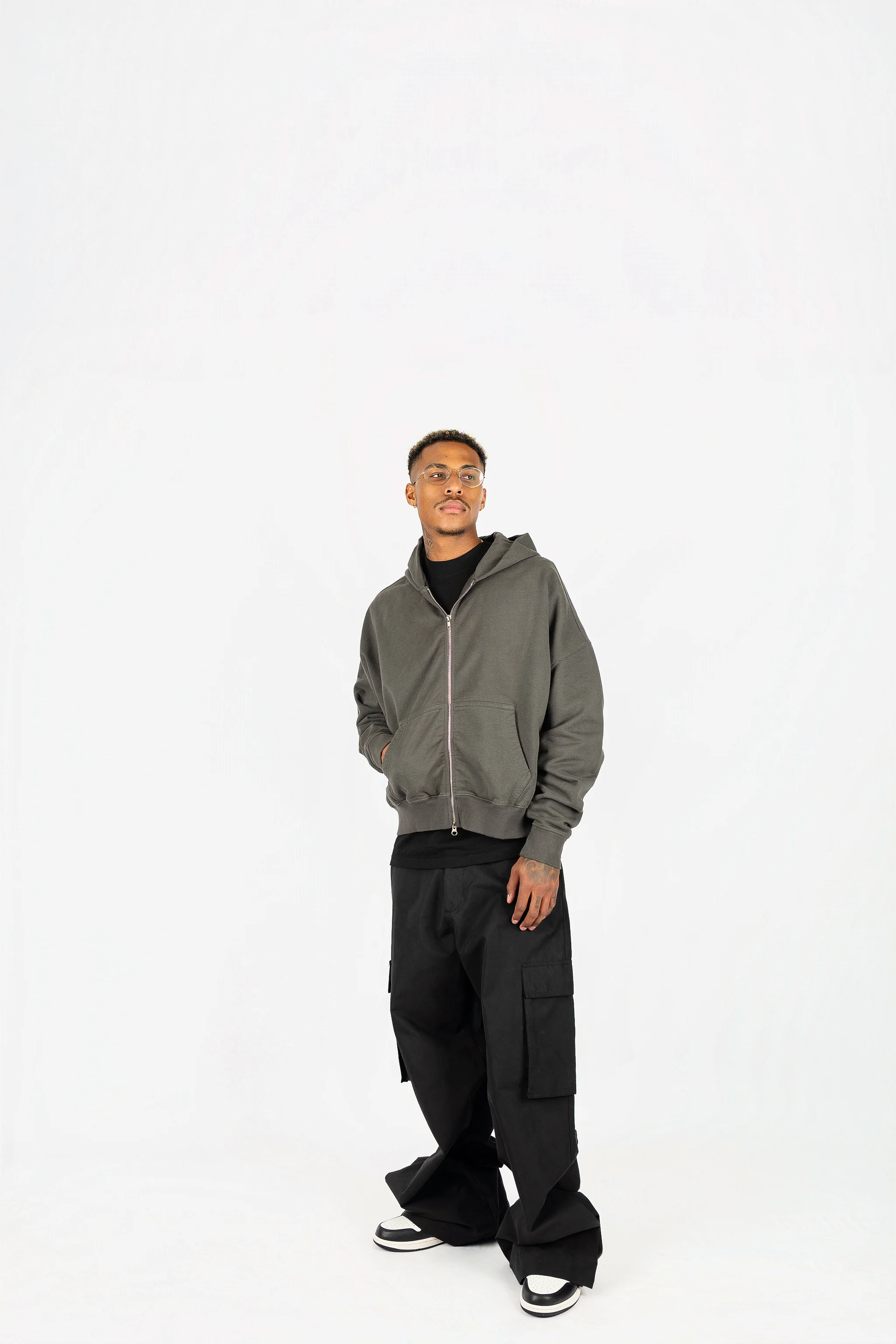 Cropped Double Zip Hoodie - Image 5