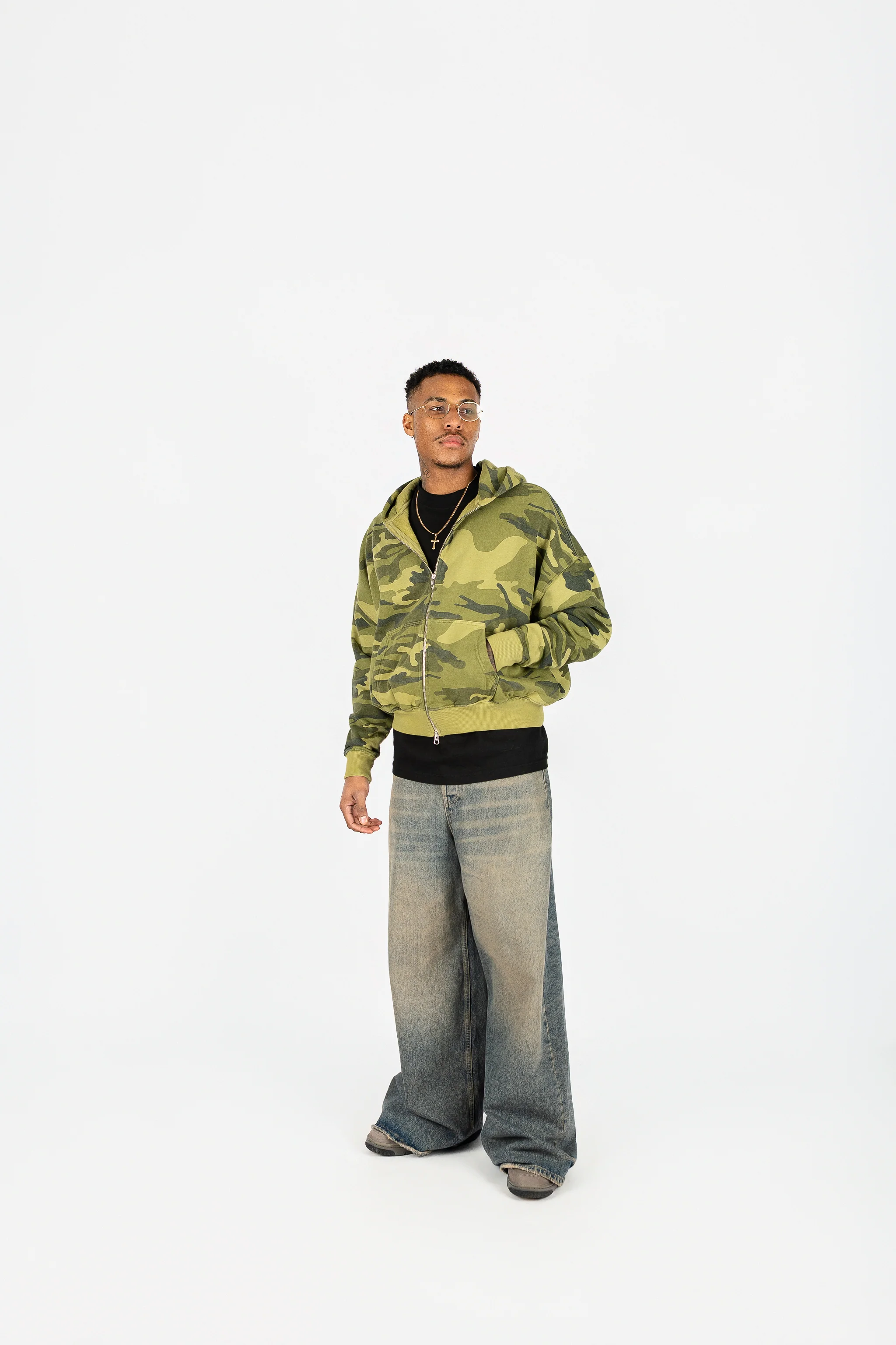 Cropped Double Zip Hoodie - Image 7